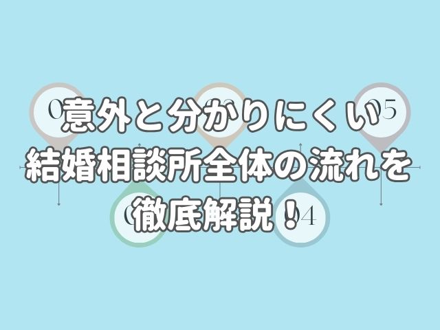 意外と分かりにくい結婚相談所全体の流れを徹底解説！